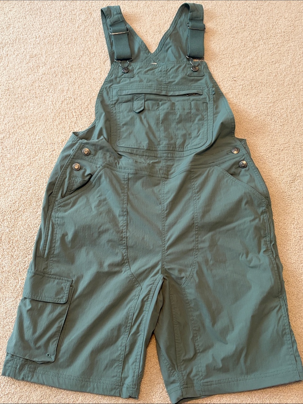 Duluth Trading Co Green Short Overalls
